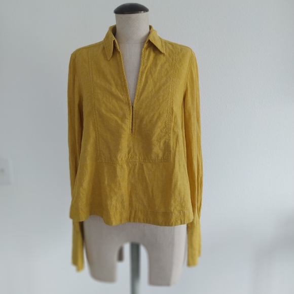 Free People ready or not linen blend blouse - Picture 2 of 12